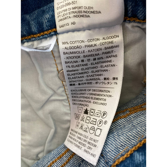 Levi's 501 Blue Denim Button Fly High Rise Cut Off Jean Shorts NEW 20W - Picture 9 of 12